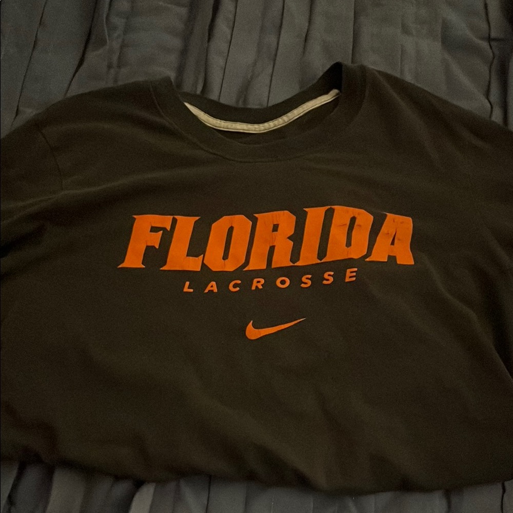 Nike Black Tee with Orange Florida Lacrosse Print